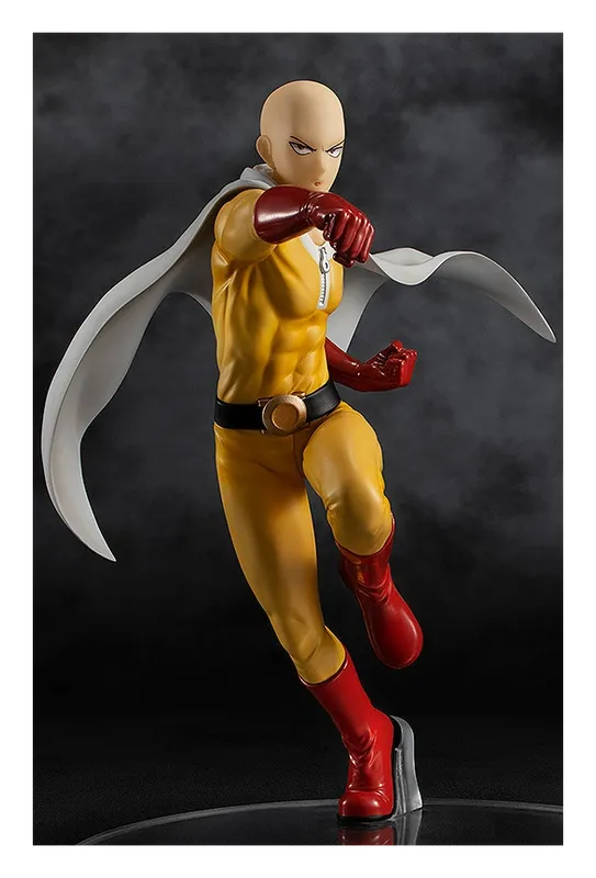 POP UP PARADE Saitama Hero Costume figure lunging forward on its clear base
