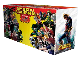 My Hero Academia Box Set 1 with volumes 1–20, showing the illustrated box