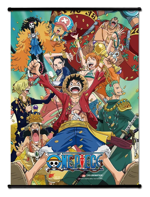 One Piece New World wall scroll with Luffy and the Straw Hat crew