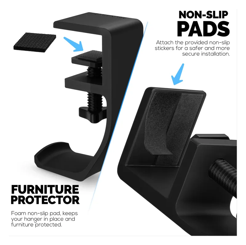 Brainwavz Claw headphone hanger with its non-slip furniture-protector pads