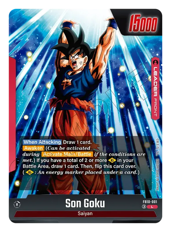 Son Goku leader card from the Fusion World Cross Force FB10 set