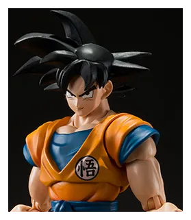 Close-up of the S.H.Figuarts Son Goku Super Hero figure's face