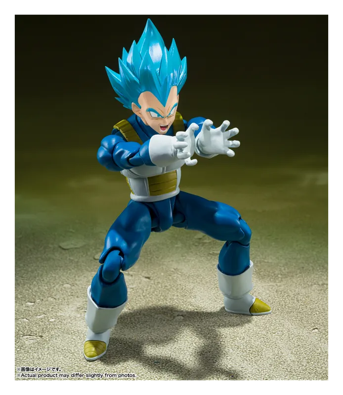 S.H.Figuarts SSGSS Vegeta figure charging an attack with both hands