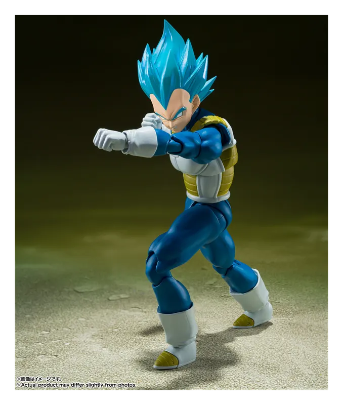 S.H.Figuarts SSGSS Vegeta figure in a low guard stance