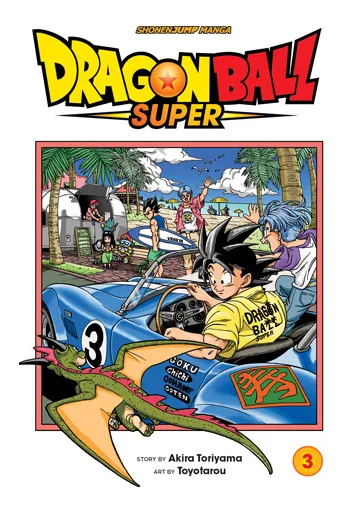 Dragon Ball Super manga volume 3 cover with Goku driving a car