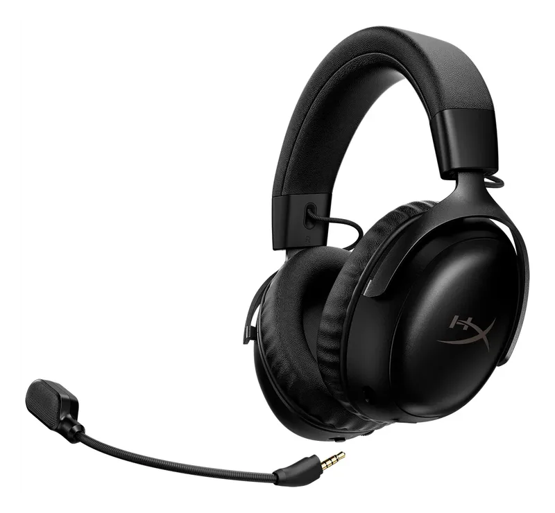 HyperX Cloud III S Wireless headset, side view with the detachable mic
