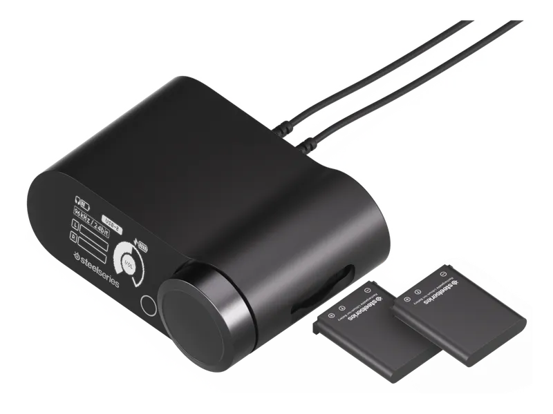 SteelSeries Arctis Nova Pro base station with two swappable batteries
