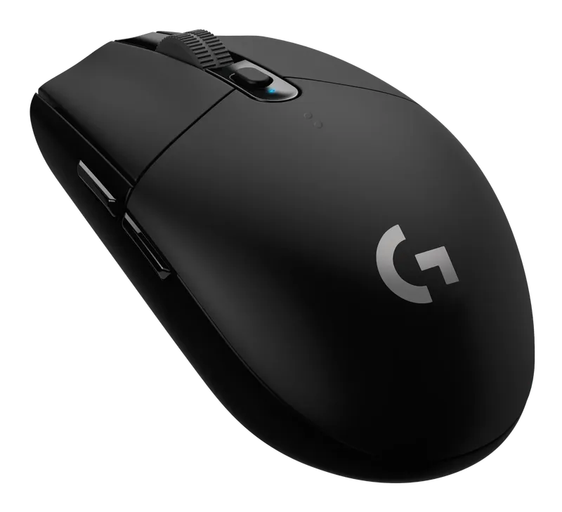 Logitech G305 Lightspeed mouse, angled view