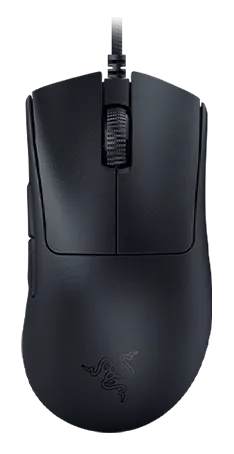 Razer DeathAdder V3 wired gaming mouse in black, top view
