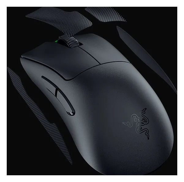 Razer DeathAdder V3 Pro mouse with optional grip tape