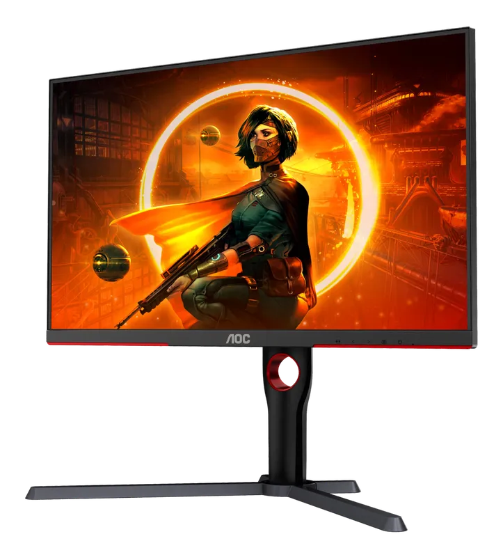 AOC Q27G3XMN monitor, angled view