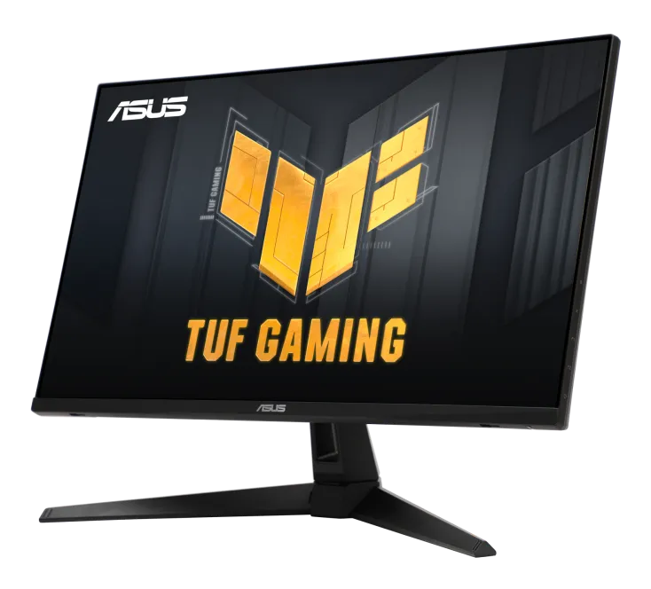 ASUS TUF Gaming VG27AQ3A monitor, angled view from the left