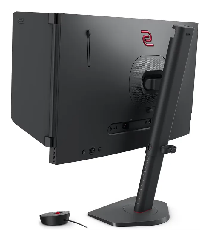 Back of the BenQ Zowie XL2566X+ monitor with its stand and S-Switch