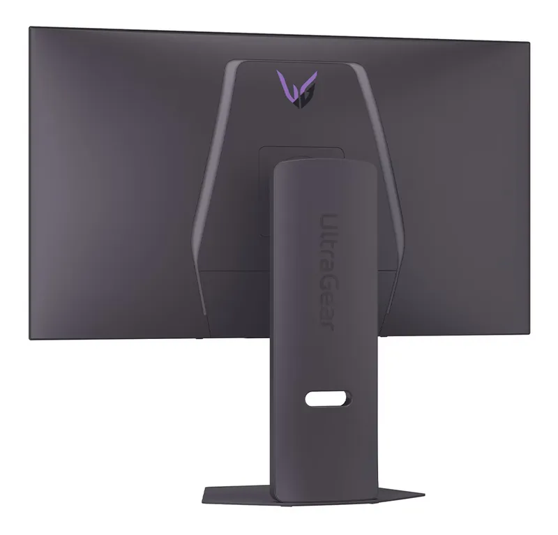 Back of the LG UltraGear 32GX870A monitor with its stand