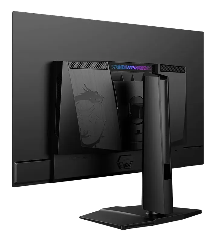 MSI MPG 321URX monitor, angled rear view