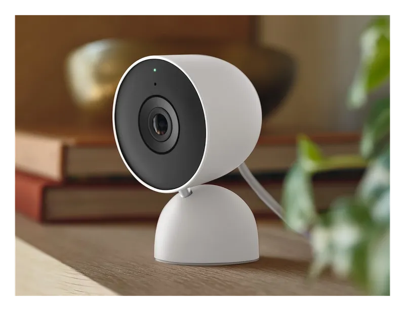 Google Nest Cam Indoor on a shelf at home