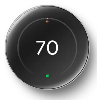 Google Nest Learning Thermostat (4th Gen) showing 70 degrees
