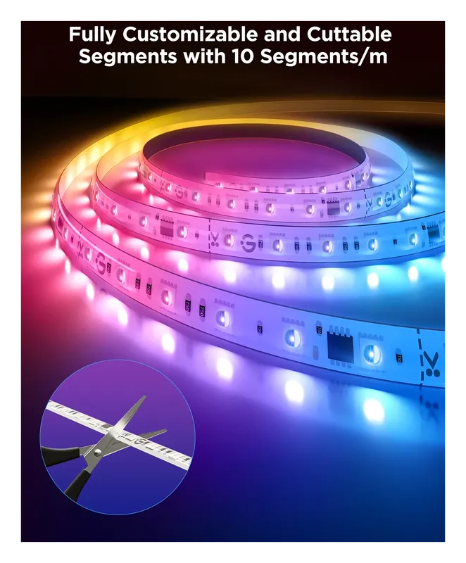 Govee LED Strip Light 2 Pro, cuttable with 10 color segments per meter