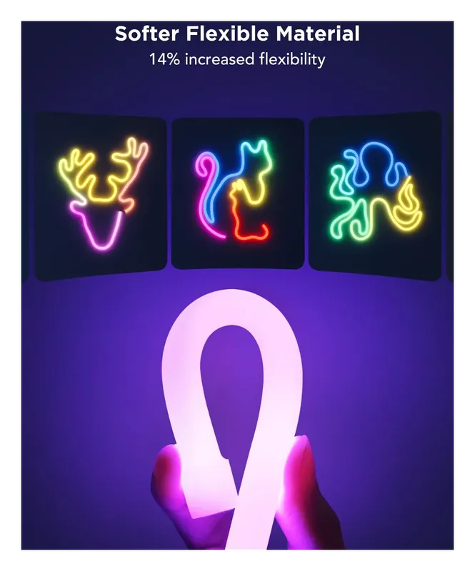 Govee Neon Rope Light 2 bent into glowing animal shapes