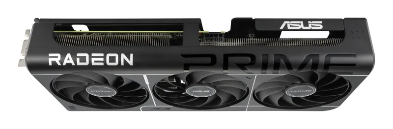 ASUS Prime Radeon RX 9060 XT 16 GB graphics card, top edge