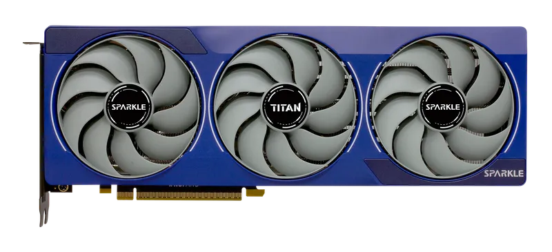 Sparkle Intel Arc B580 Titan OC graphics card, fan side