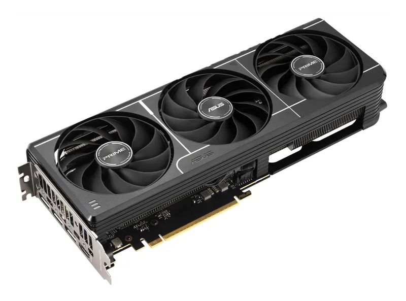 ASUS Prime GeForce RTX 5060 Ti 16 GB graphics card, angled view