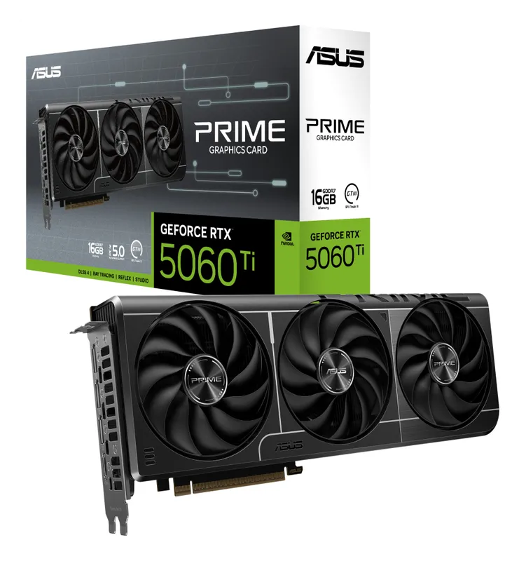 ASUS Prime GeForce RTX 5060 Ti 16 GB graphics card with its retail box