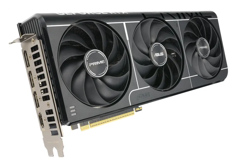 ASUS Prime GeForce RTX 5070 graphics card, angled view