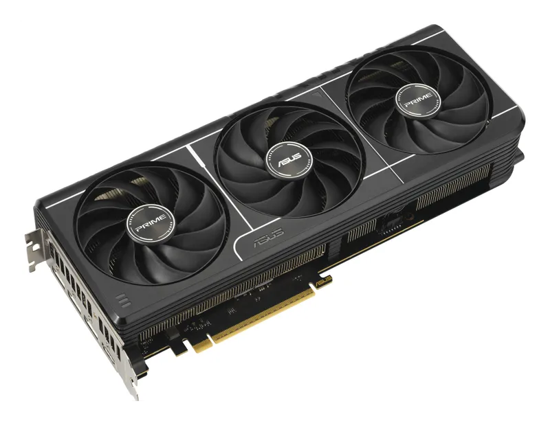 ASUS Prime GeForce RTX 5080 graphics card, angled view