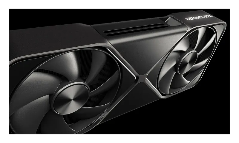 Close-up of the GeForce RTX 5090 Founders Edition fans