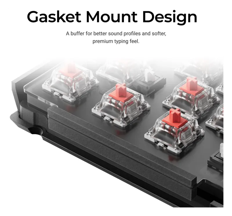 Keychron V1 Max gasket-mounted plate with exposed switches