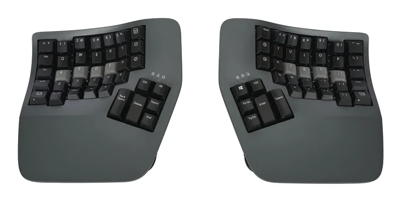 Kinesis Advantage360 Professional keyboard halves, top view