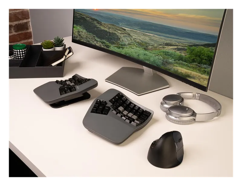 Kinesis Advantage360 Professional keyboard on a home office desk