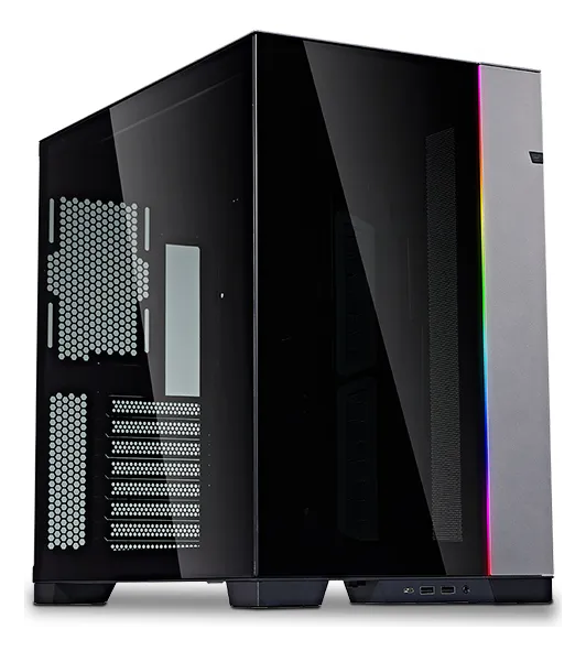 Lian Li O11 Dynamic EVO PC case in black, angled view