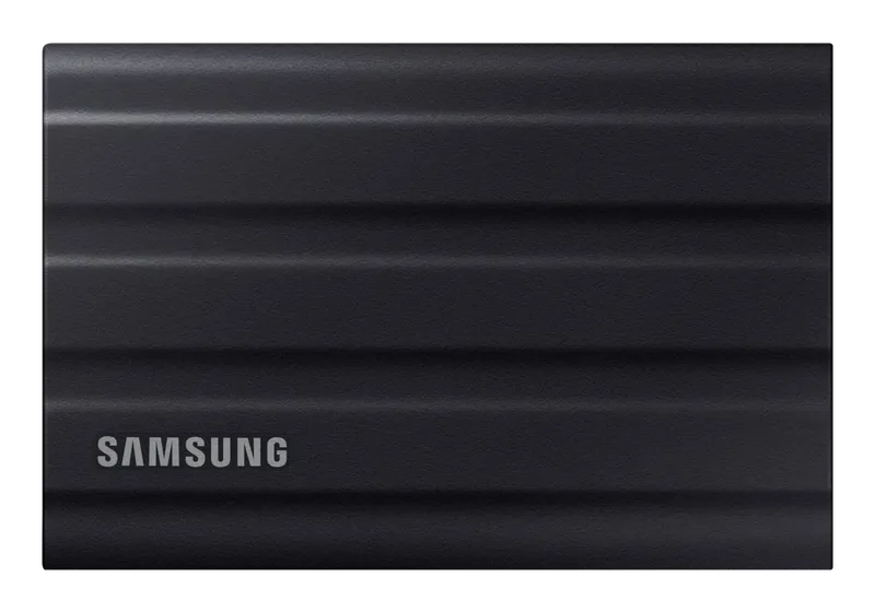 Samsung T7 Shield portable SSD, top view