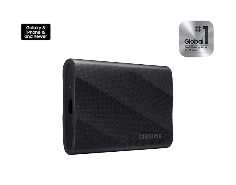 Samsung T9 portable SSD, compatible with Galaxy and iPhone 15 and newer