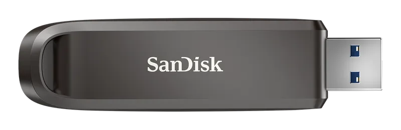 SanDisk Extreme PRO USB-A flash drive in gray, side view