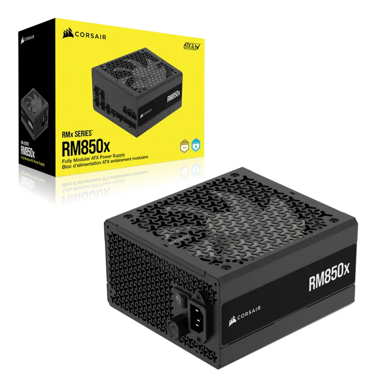Corsair RM850x power supply with its retail box