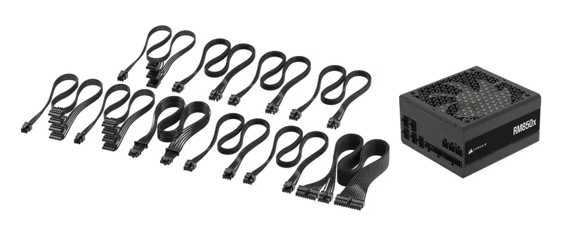 Corsair RM850x power supply with its modular cables