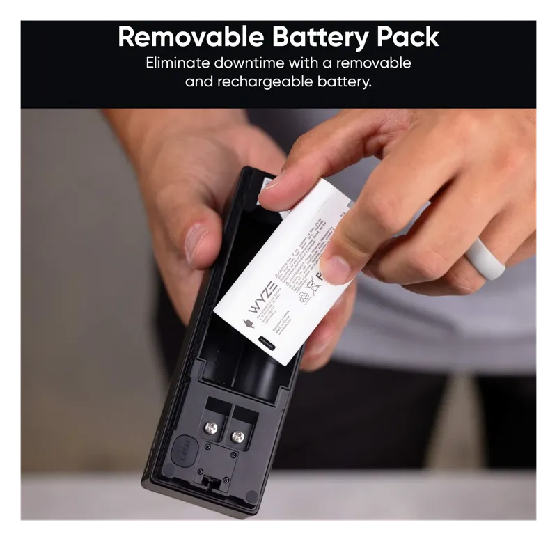 Removable rechargeable battery pack for the Wyze Duo Cam Doorbell