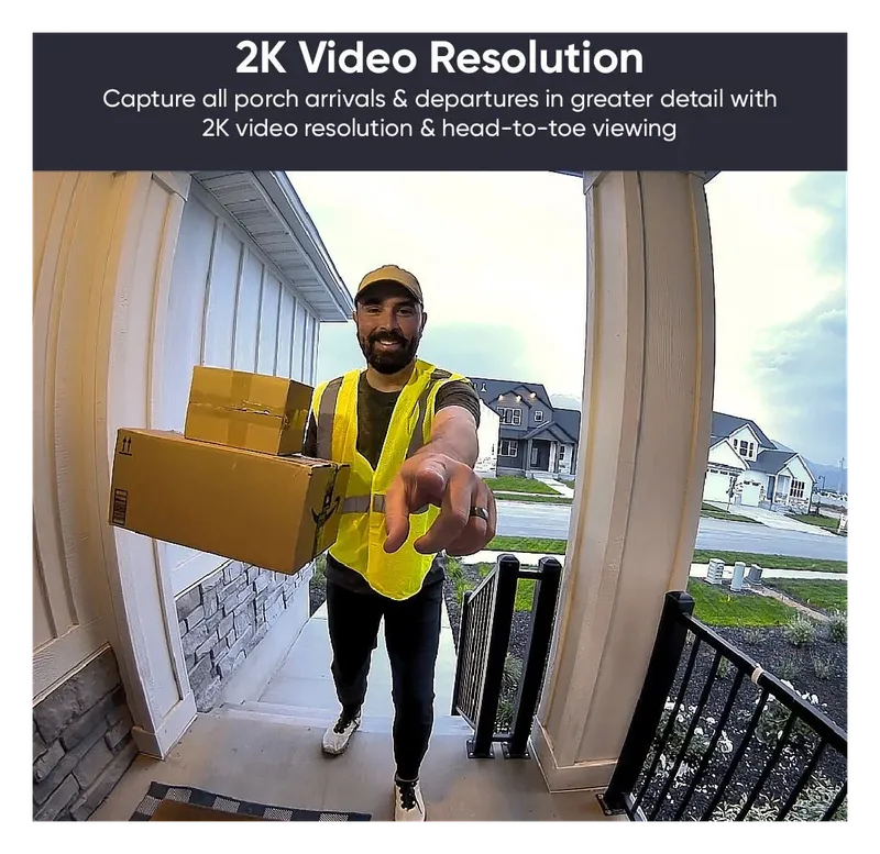 Wyze Video Doorbell v2 2K head-to-toe view of a delivery driver