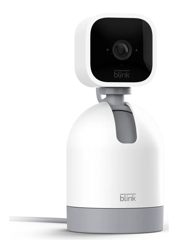 Blink Mini Pan-Tilt Mount with a white Blink Mini camera
