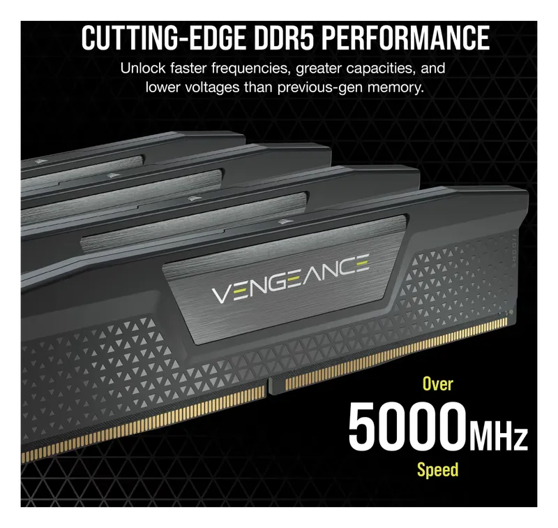 Corsair Vengeance DDR5 memory modules with aluminum heatspreaders