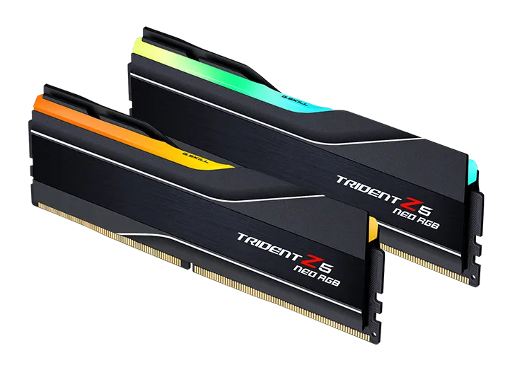 G.Skill Trident Z5 Neo RGB DDR5 modules, angled view