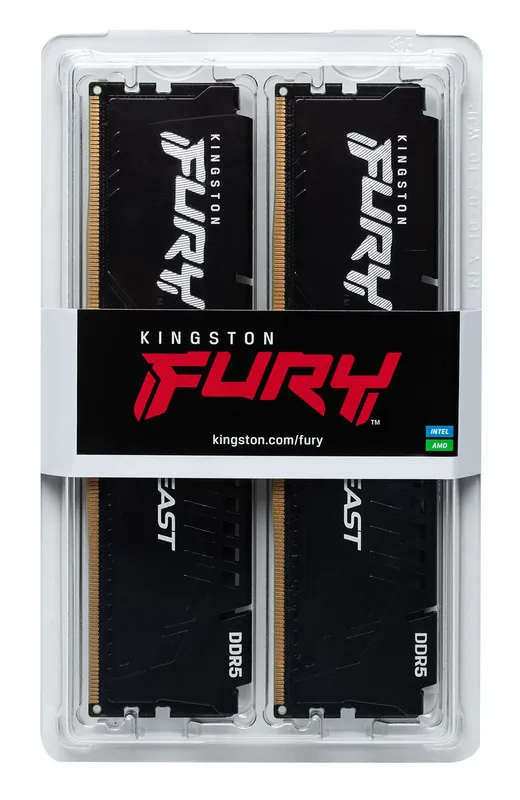 Kingston Fury Beast DDR5 memory kit in retail packaging