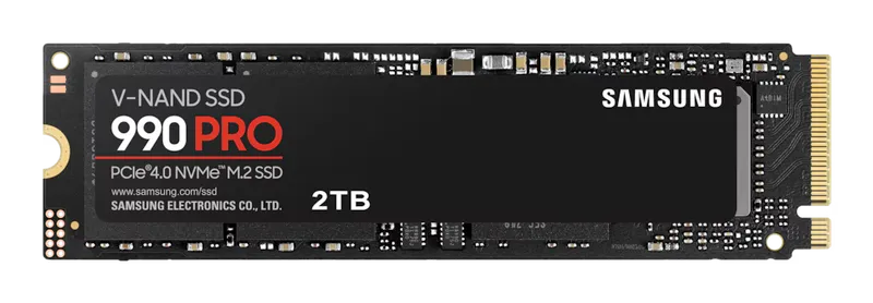 Samsung 990 PRO 2TB M.2 SSD, top view