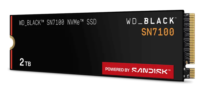 WD_BLACK SN7100 2TB NVMe M.2 SSD, angled view