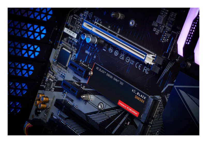 WD_BLACK SN850X SSD installed on a motherboard