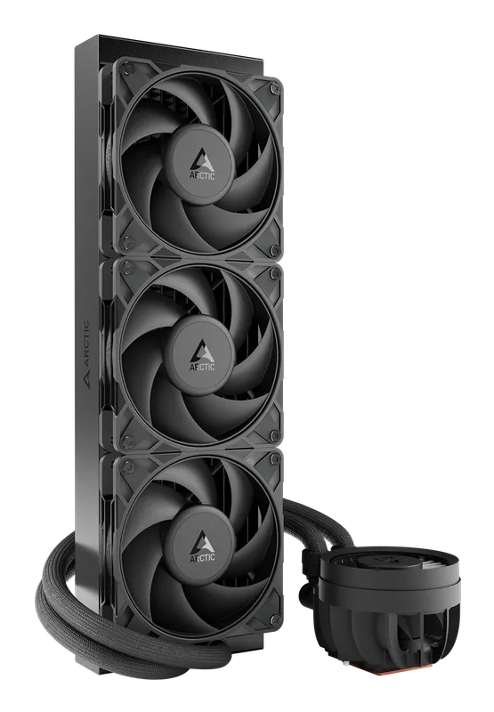 Arctic Liquid Freezer III Pro 360 radiator with three fans, vertical view