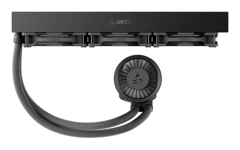 Arctic Liquid Freezer III Pro 360 radiator, top view with pump